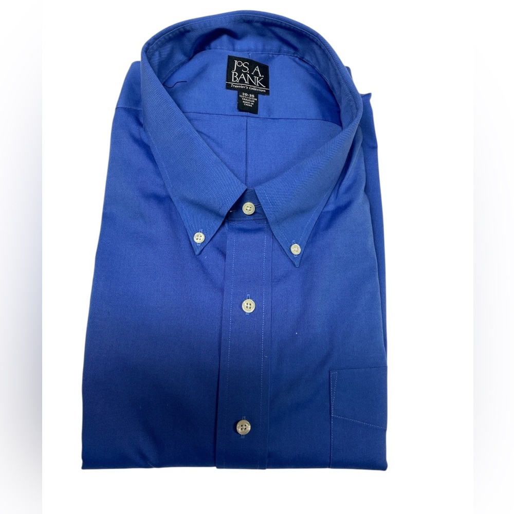 Jos. A. Bank (NWT) Travelers Royal Blue Long Sleeve Button Up Shirt Men’s 20-35